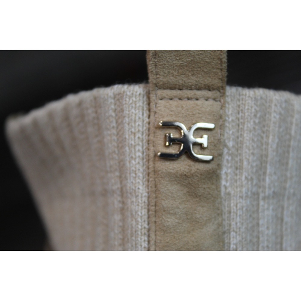 Sam Edelman Lydell Beige Suede Knit Sock Combat Boots Womens 8M Lug Sole Utility - Picture 4 of 10